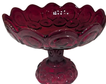 One Moon & Star Red Candy Dish with Lid – Smith Glass- L.E Smith - Brilliant Ruby Red * Ships FREE! * 10 Inch