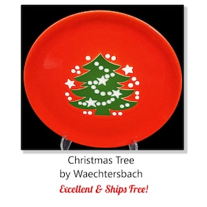 Christmas Tree Dinner & Salad Plates by WAECHTERSBACH - Red, Christmas Tree Holiday - Ships Free * 54 Plates Available * Excellent Condition