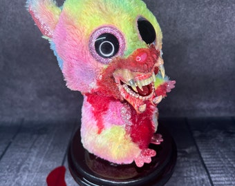 Infected Fluff, Zombie Stuffed Animal. Custom Zombie Art #5 Predator Beanie