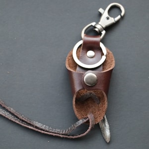 Llavero de cuero 100% genuino hecho a mano, bolso de llave de cuero marrón, bolso de llave de coche, llavero de cuero -funda de llave de cuero marrón