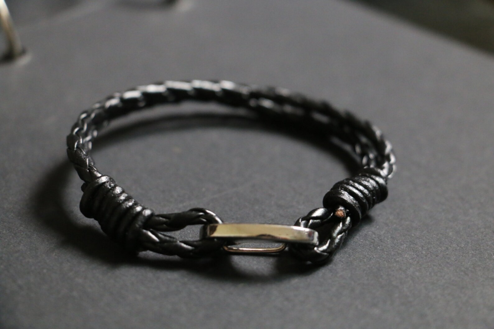 Men's woven Bracelet Simple Leather Bangle Men's Etsy