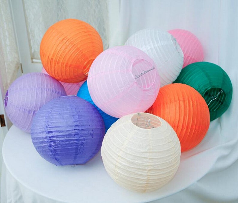 5pcs/lot Paper Lanterns MultiColor Chinese Round Paper Etsy
