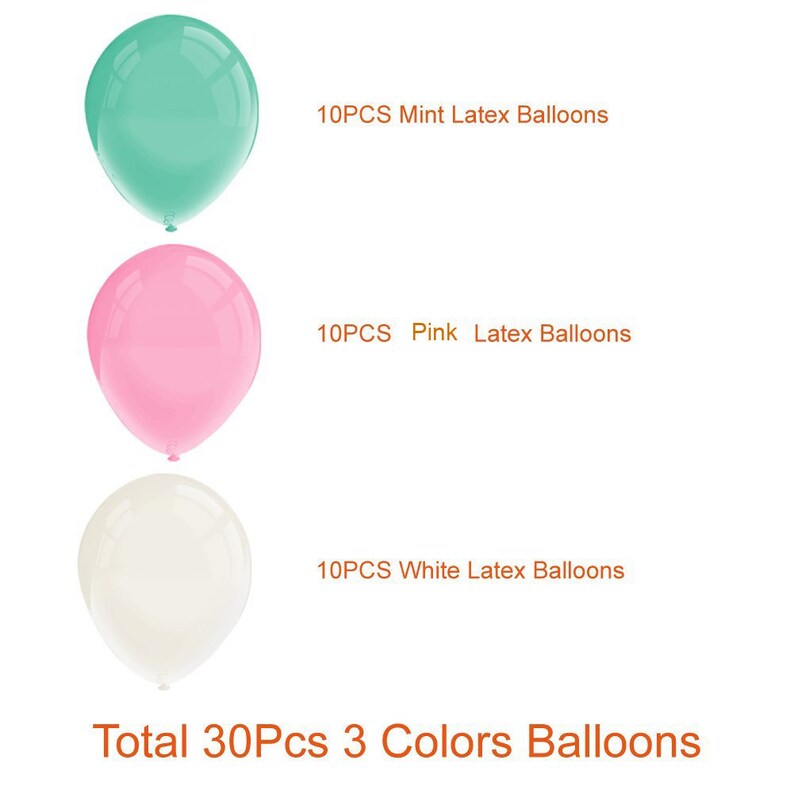39pcs Pink /& Mint Green Tissue Pom Poms Paper Flower and Party Balloons for Baby Shower Birthday Wedding Decoration