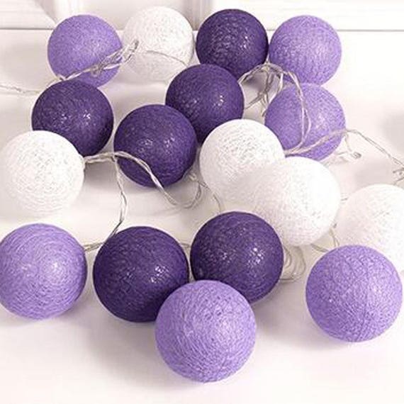 20 Lavender Purple Cotton Ball Fairy Lights String Lights Etsy