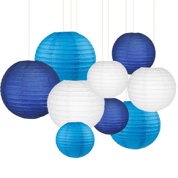 blue paper lampshade