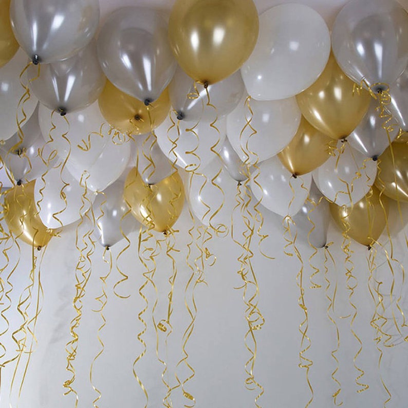 60PCS Mixed 10-Inch Yellow Gray White Party Balloons Rustic Wedding Centerpieces Neutral Baby Shower Decoration