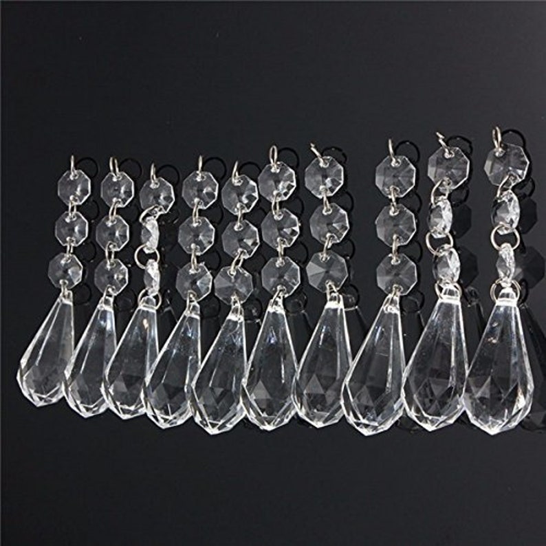 30pcs Clear Crystal Raindrop Prisms Wedding Garland Hanging Etsy