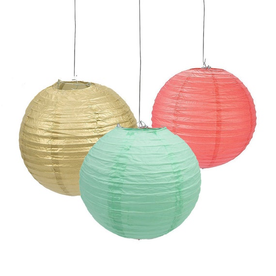 green paper lanterns