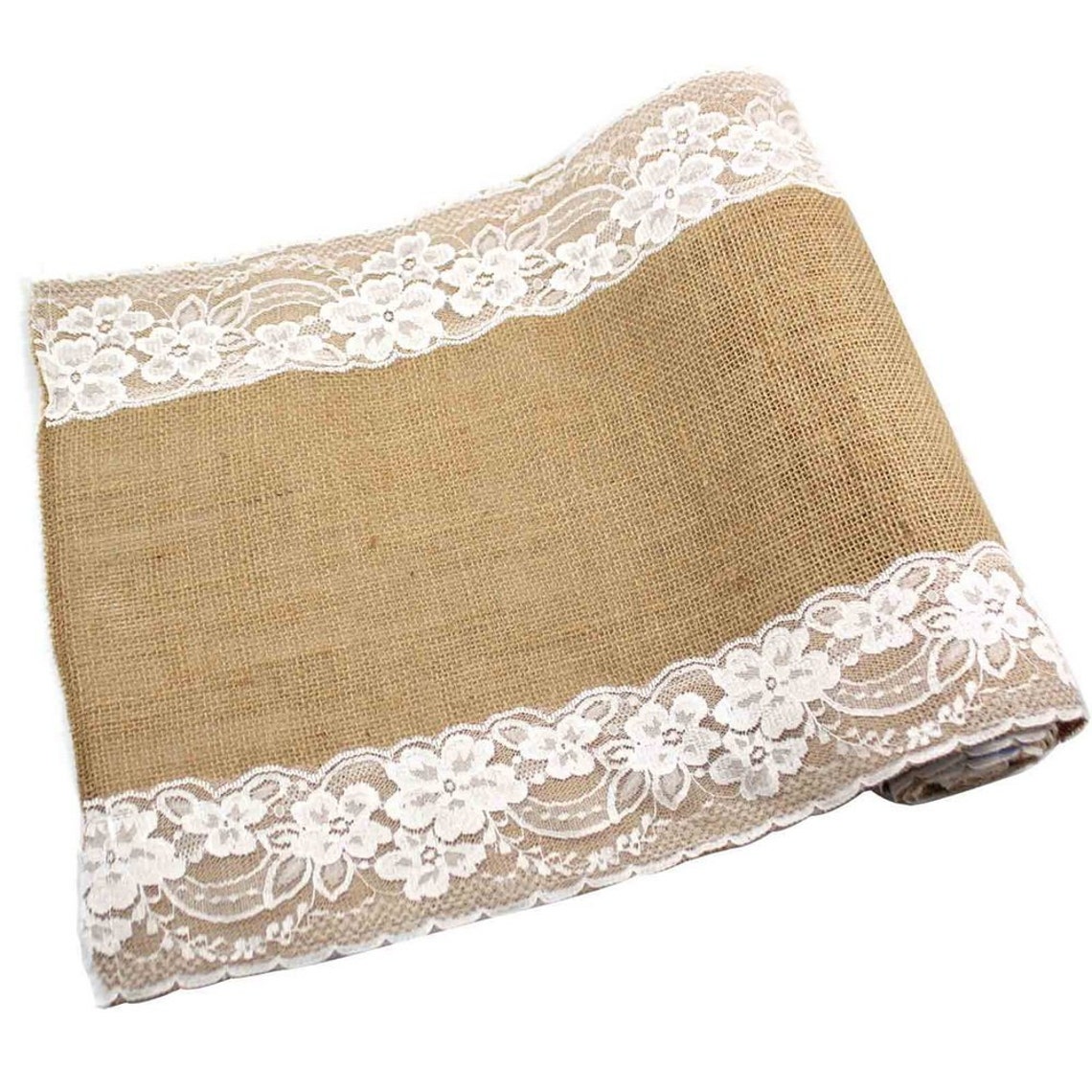 12x108 Burlap Lace Hessian Table Runner Rustic Wedding Etsy