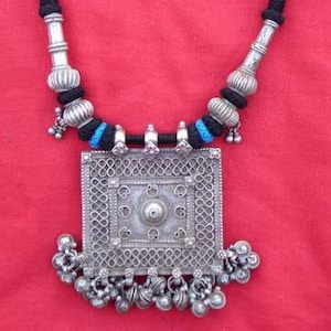 vintage antique ethnic tribal old silver necklace pendant traditional jewellery