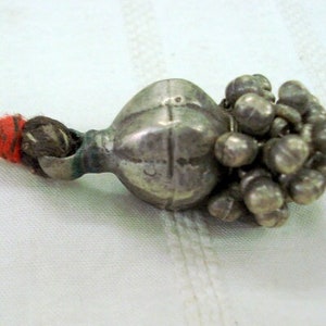 vintage antique ethnic tribal old silver bead pendant necklace charm