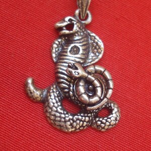 sterling silver snake amulet pendant necklace rajasthan india