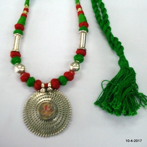 Traditional Design Sterling Silver Necklace Painting Pendant lord ganesha