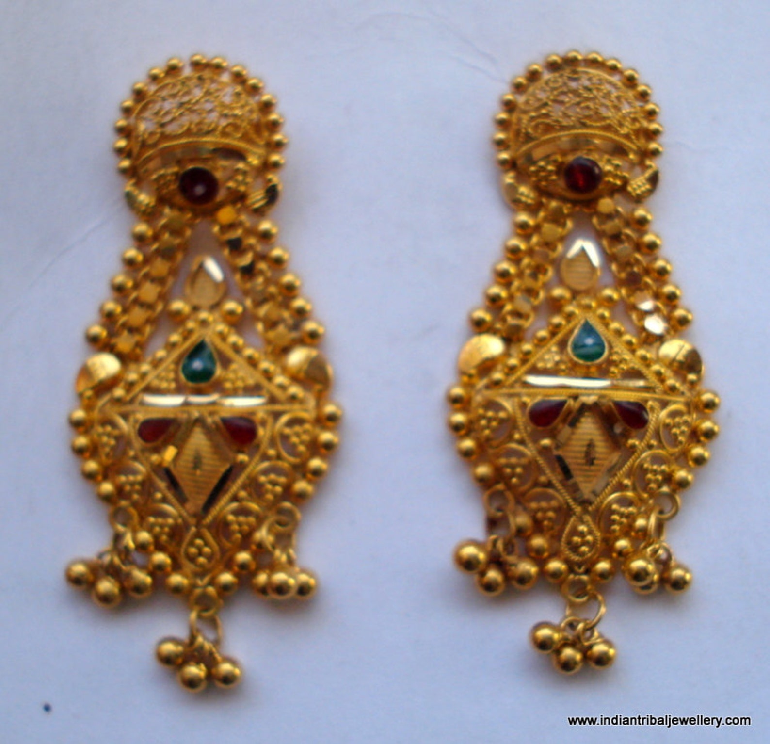 Ethnic 20k Gold Earrings Handmade Jewelry From Rajasthan India Etsy