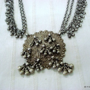 vintage antique tribal old silver necklace traditional bangara jewelry