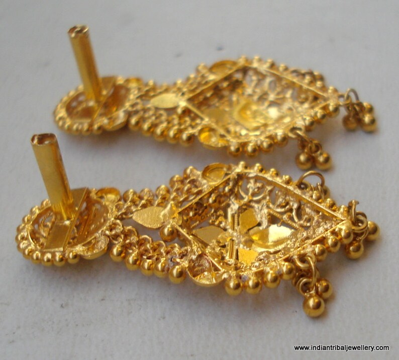 Ethnic 20k Gold Earrings Handmade Jewelry From Rajasthan India Etsy