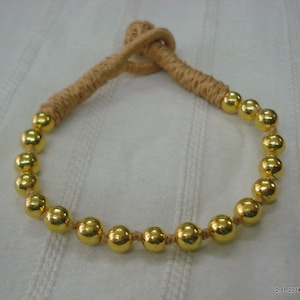 22k gold beads bracelet bangle handmade cuff tribal jewelry vintage