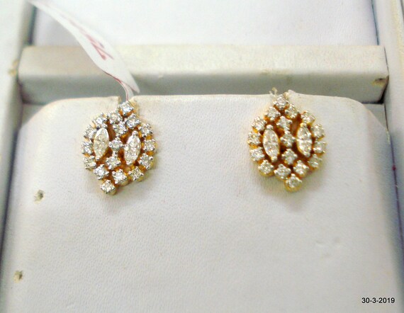 Gold Earrings Diamond Earrings Gold Earstud Earrings Handmade | Etsy