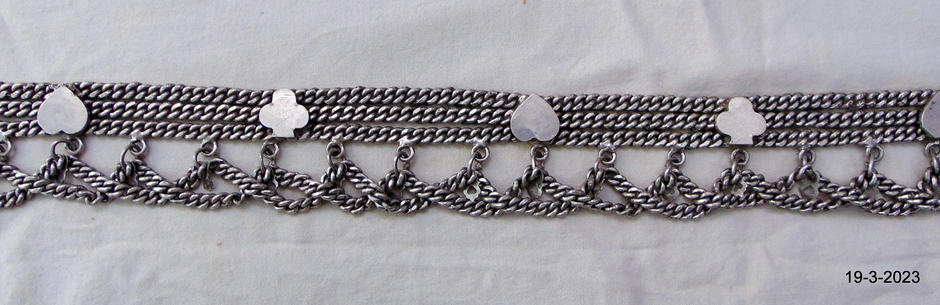 VINTAGE Silver Chain Belt XS Metal Link Waist Jewelry Belly Necklace Fashion 90s Vintage 1990s chain belt, metal link 31 main image 4