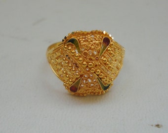 vintage antique tribal old 20k gold ring handmade jewelry