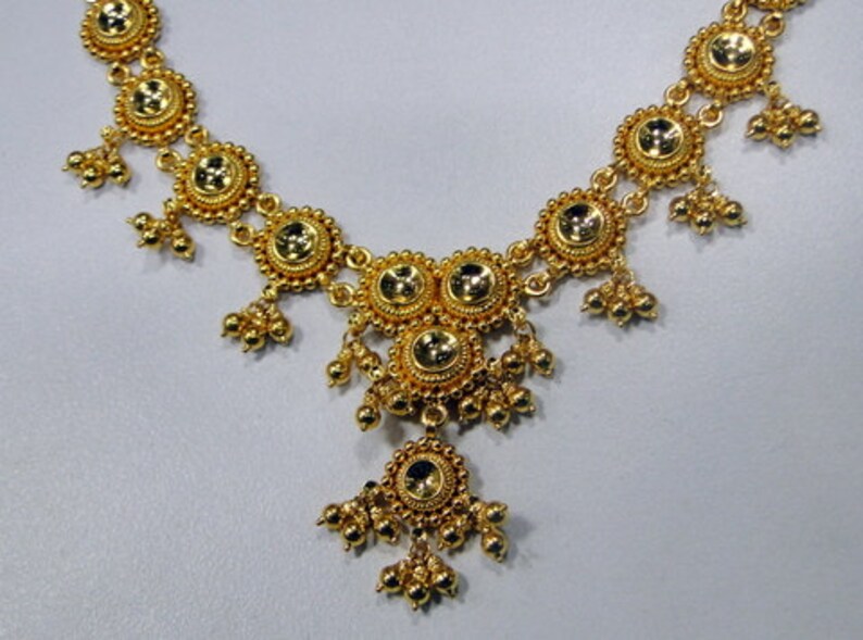 Traditional design 22k gold necklace choker rajasthan india Etsy