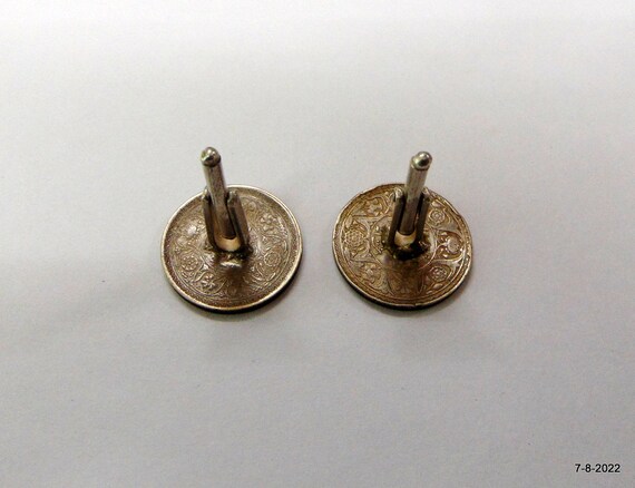 thumbnail image 2 of Vintage Style British St. George & Tudor Rose Silver Coin Cufflinks - Handmade UK 2 of 4