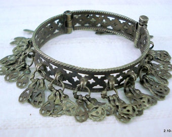 Vintage Antik ethnische Stammes-alte Silber Charm Armband Armreif Bauchtanz Schmuck