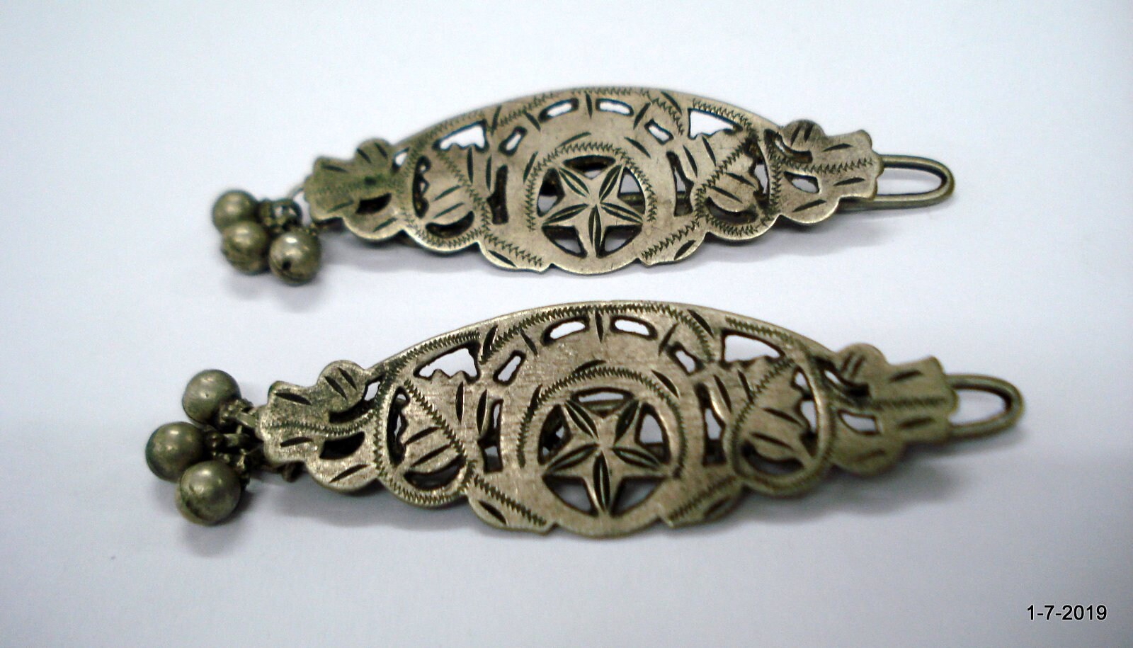 Vintage Silver Hair Clip - GUC GUCCI Interlocking GG crystal-embellished silver-tone hair  main image 4