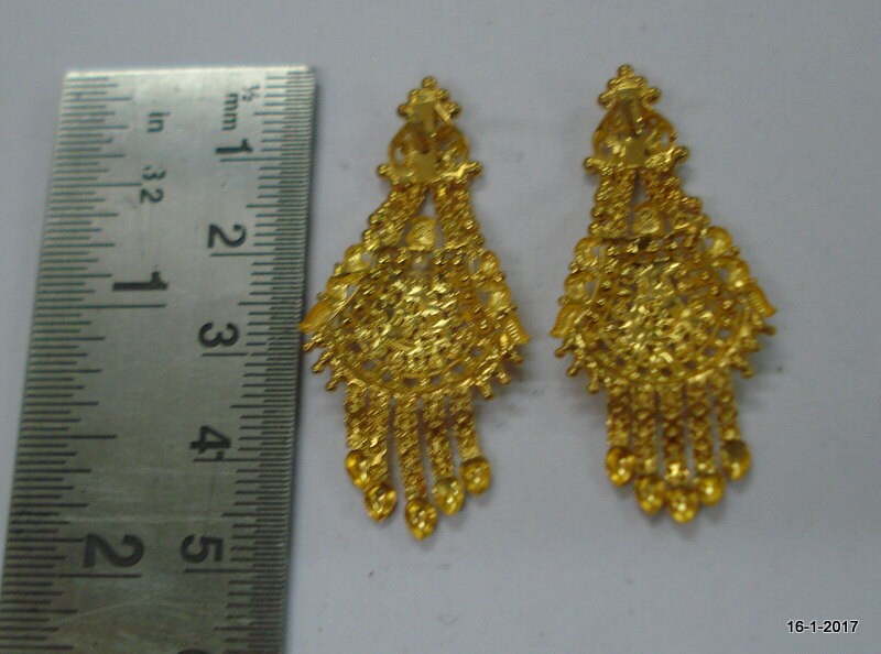 Traditional Design 20kt Gold Earrings Handmade Jewelry 