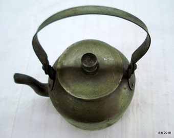 Traditional Old Collectible Metal Tea Pot kettle Indian Antiques