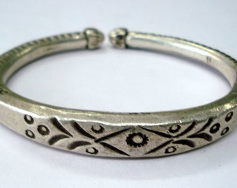 vintage antique tribal old sterling silver Armlet bracelet bangle cuff solid