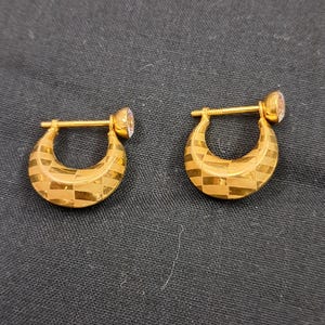 22kt gold earrings vintage tribal jewelry handmade Chand Bali Unisex Earring