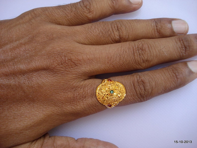 20k Gold Ring Handmade Jewelry Traditional Design Etsy