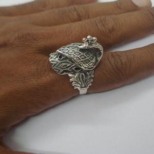 Ethnische Sterling Silber Ring Pfau Ring handgefertigte Silber Ring