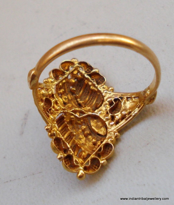 Vintage Antique Tribal Old 20k Gold Ring Handmade Jewelry