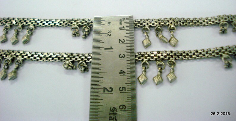vintage anklet antique old silver anklet feet bracelet ankle chain noisy
