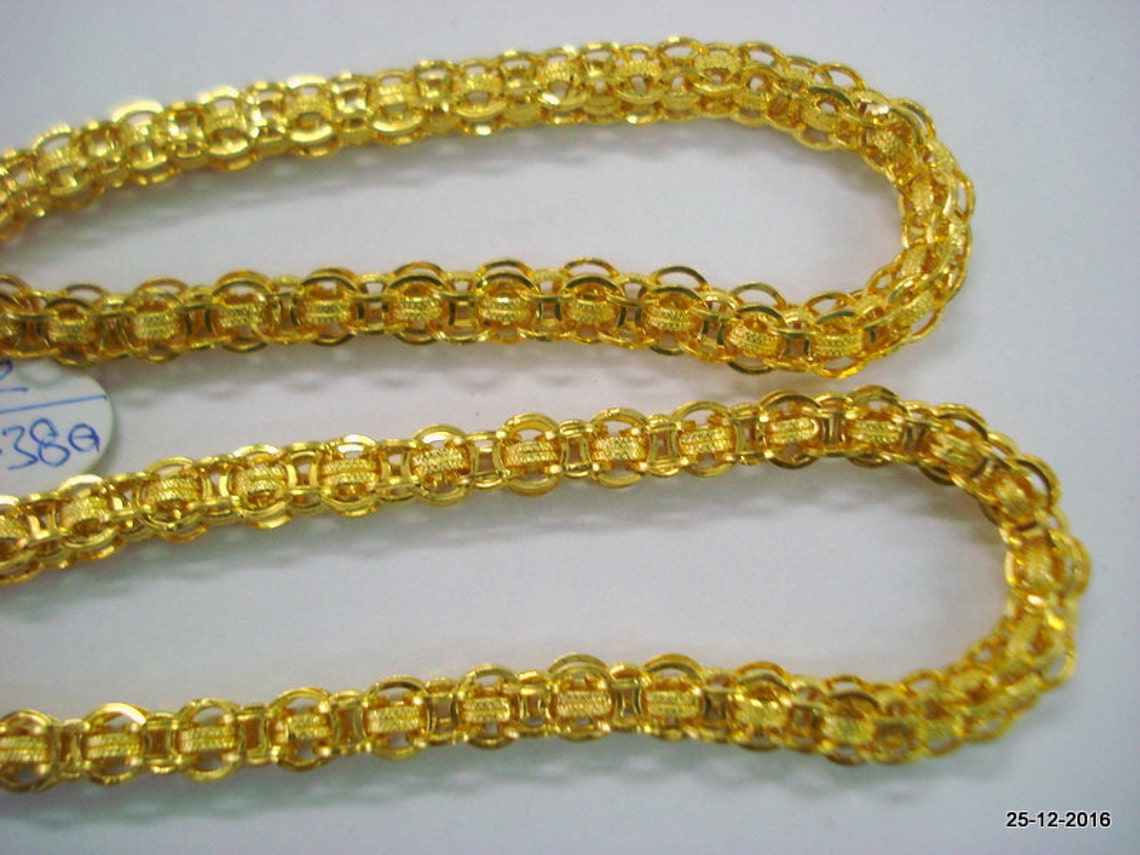 Traditional Design 22kt Gold Chain Necklace Handmade Gold Etsy