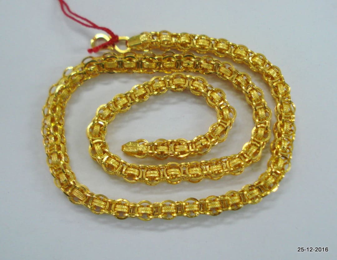 Traditional Design 22kt Gold Chain Necklace Handmade Gold Chain Etsy