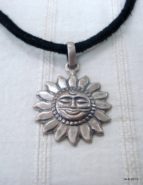 Vintage Sterling Silver Amulet Pendant 