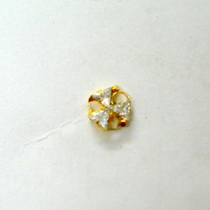 18kt White Gold Nose Piercing With Zircon Brilliant - Unisex - 18 Carat