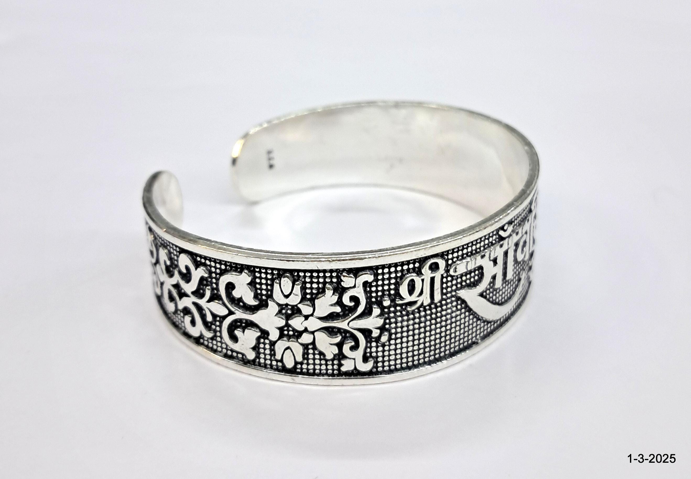 Sawariya Seth Kada 925 Sterling Silver Kada Cuff Bangle Bracelet