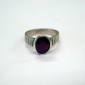 vintage antique tribal old silver ring ruby gemstone manik stone ring