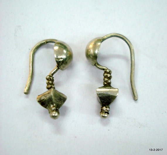 vintage antique ethnic tribal old silver earrings… - image 1