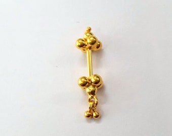 ethnische 18kt gold Oberohrring Barbell Piercing Schmuck Indien ein Stück Piercing