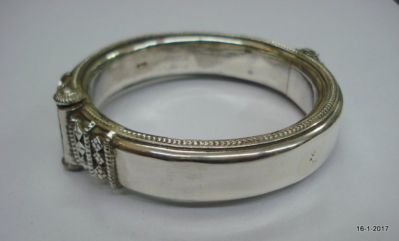 Traditional design sterling silver bangle bracelet cuff handmade jewellery