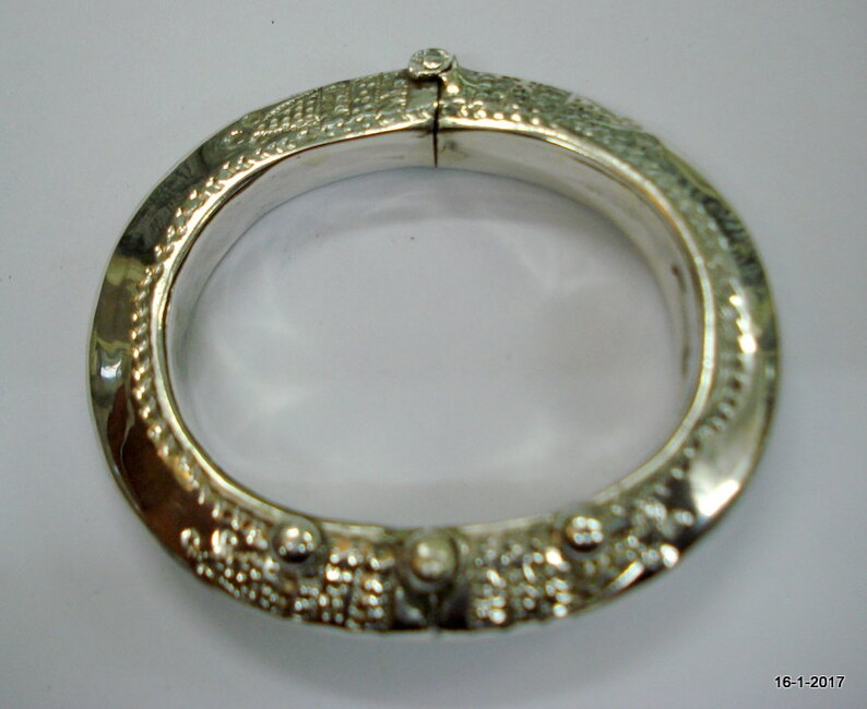 Traditional design sterling silver bangle bracelet cuff handmade jewellery
