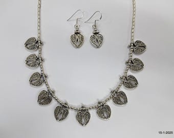 925 sterling silver necklace earring set hallmarked silver jewellery set