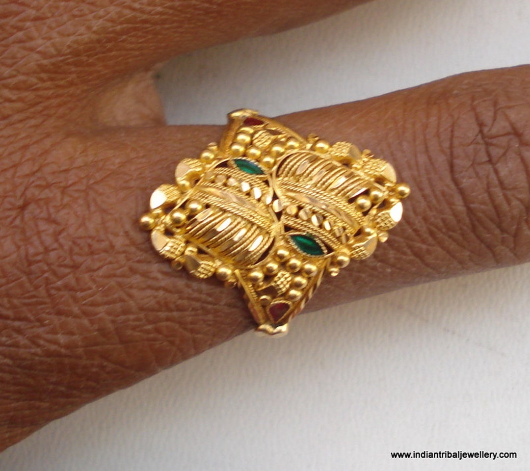 Vintage Antique Tribal Old 20k Gold Ring Handmade Jewelry