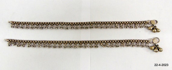 Vintage Antique Ethnic Tribal Silver Anklet Chain… - image 7