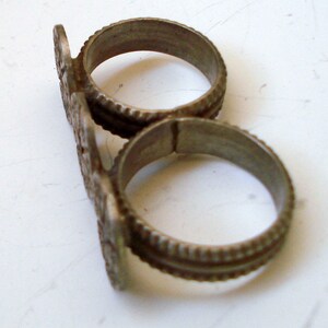 Vintage Antique Collectible Tribal Old Silver Double Ring Rajasthan ...